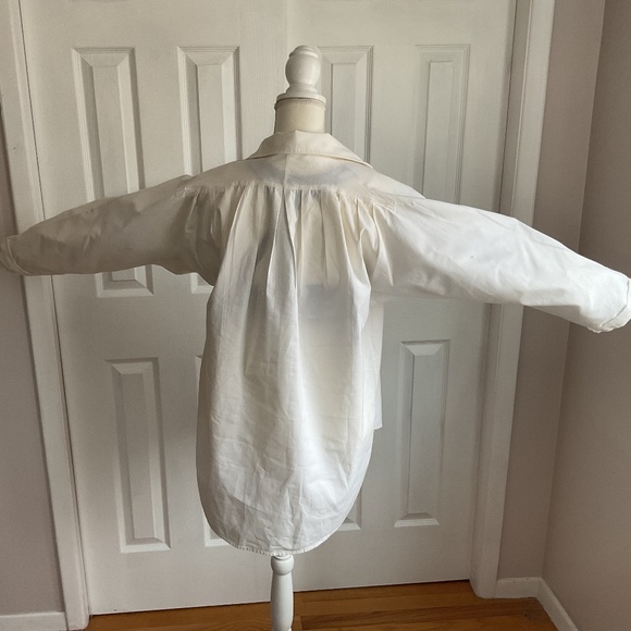 Jantzen - Women’s White Botton Down Oversized Boyfriend Blouse, SZ 14 - Picture 2 of 11